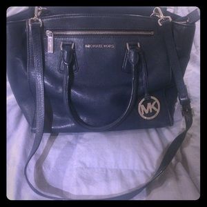 Michael Kors Navy Leather Bag